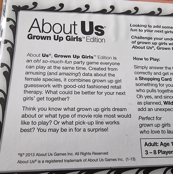 About Us Grown Up Girls Edition Game 2013 Girls Party Night In. - Picture 4 of 5